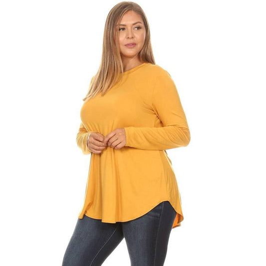 Must-Have Plus Size Crew Neck Long Sleeve Top