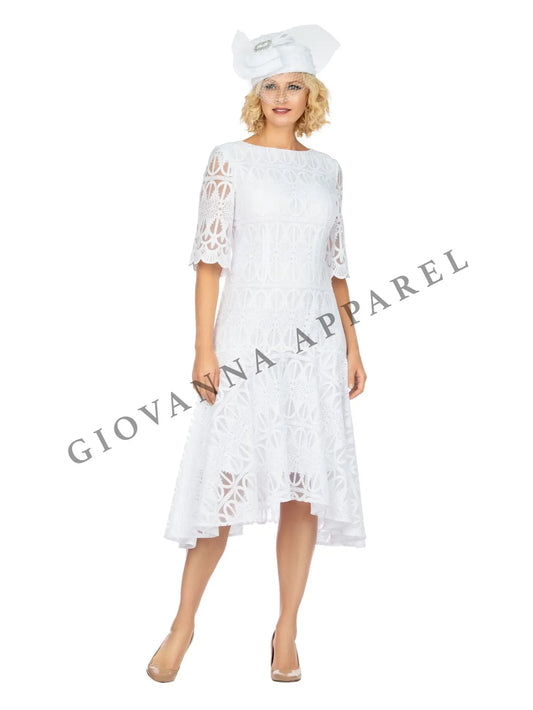 All occasion plus size white dress, 3/4 Sleeves,  knee length and light weight Lace,Size 26