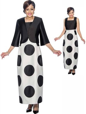 Special Occasion Maxi 2pc Plus Size 16, Jacket Dress .Black and White Polka dot