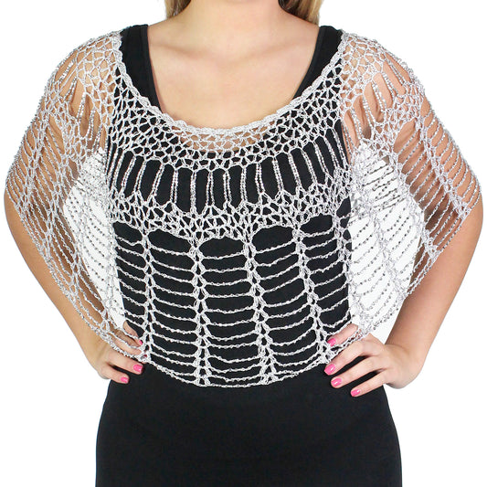 Over the Shoulder  Blinged and Jeweled Poncho/Shawl